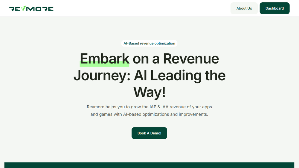 Screenshot of Revmore - AI-Powered App & Game Revenue Optimization
