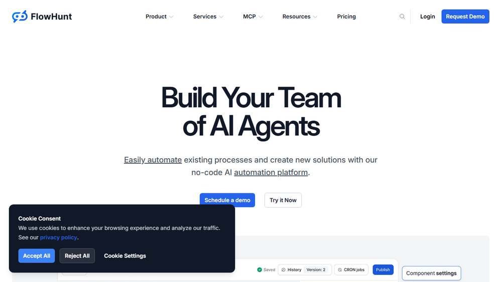 Screenshot of FlowHunt Screenshot of FlowHunt
