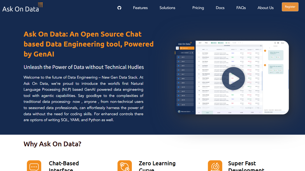 Screenshot of Ask On Data Screenshot of Ask On Data