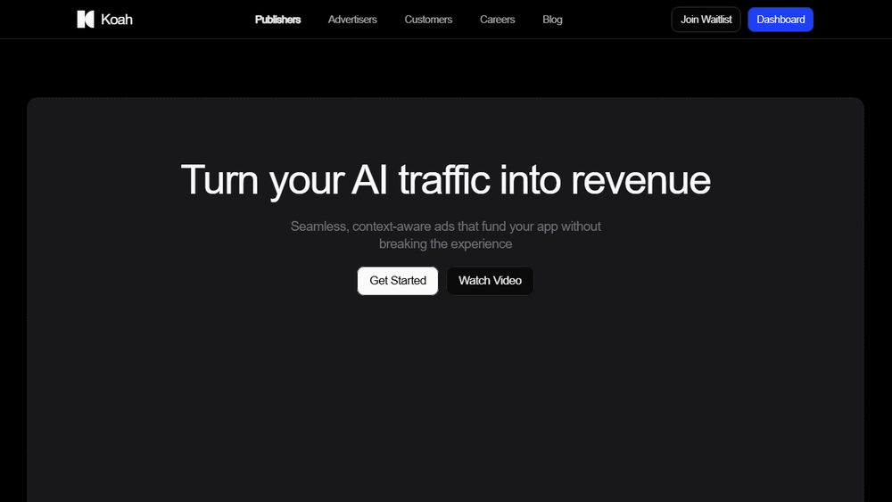 Screenshot of Koah - Monetize your AI App