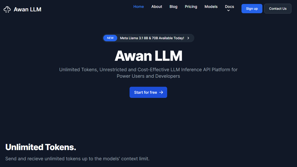 Screenshot of Awan LLM