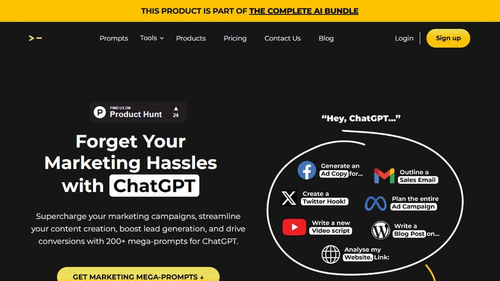 Screenshot of Marketing Mega-Prompts for ChatGPT