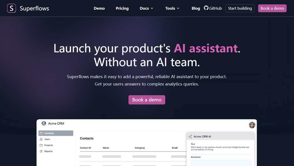 Screenshot of Superflows AI Assistant