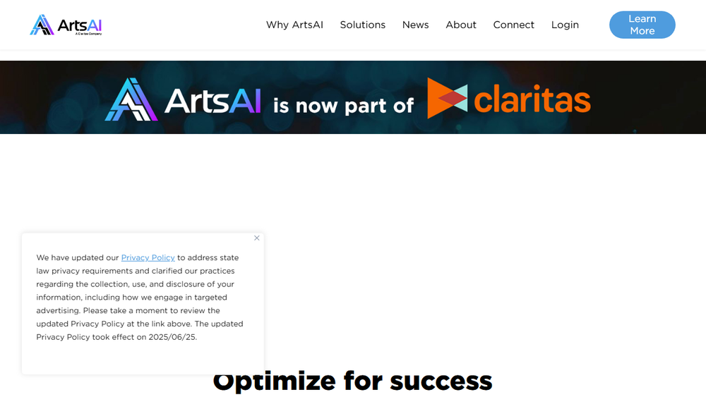 Screenshot of ArtsAI - Adaptive Marketing Automation