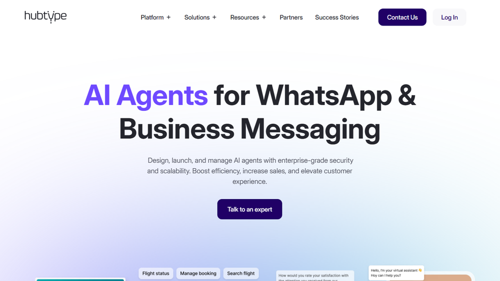 Screenshot of Hubtype Customer Service Automation