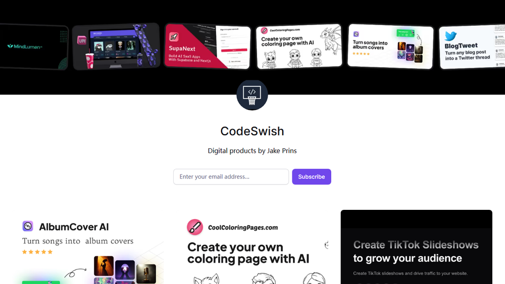 Screenshot of CodeSwish