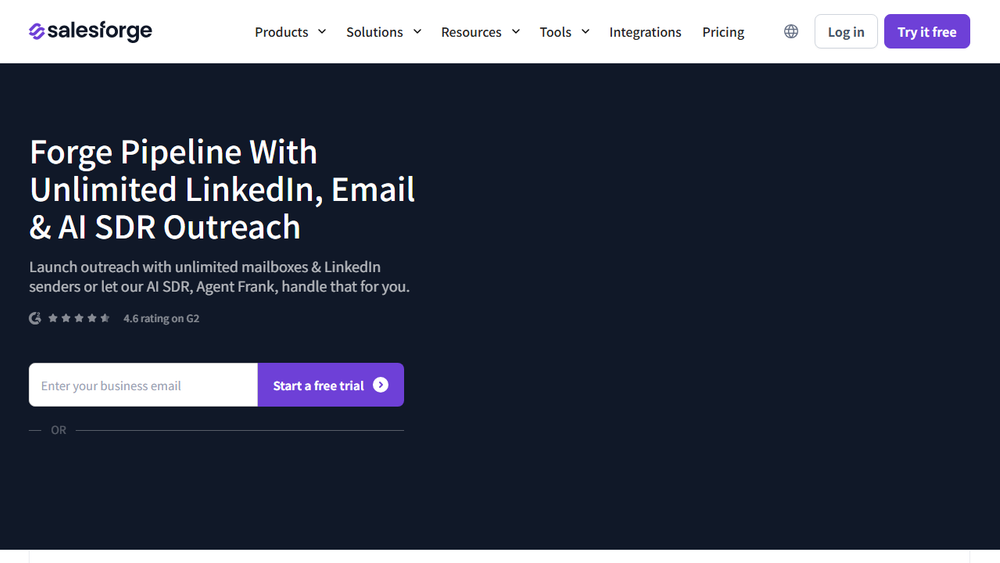 Screenshot of Salesforge Screenshot of Salesforge