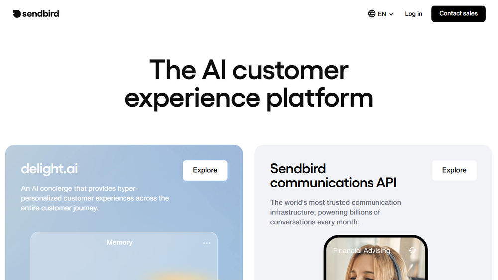 Screenshot of Sendbird AI Customer Experience Platform