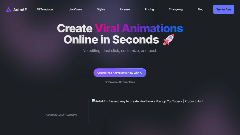 Screenshot of AutoAE: AI Motion Graphic Designer