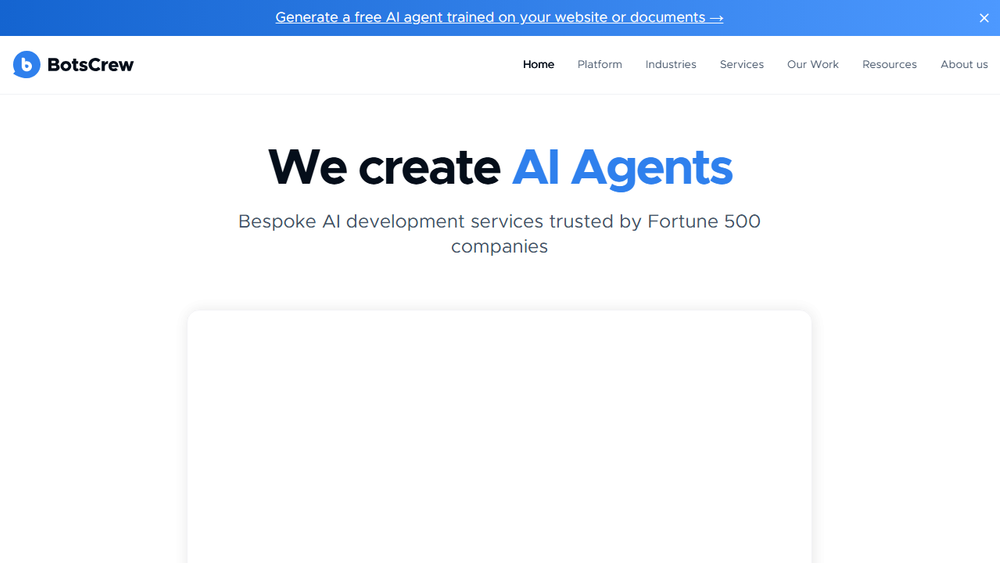 Screenshot of BotsCrew - AI Chatbot Development Company Screenshot of BotsCrew - AI Chatbot Development Company