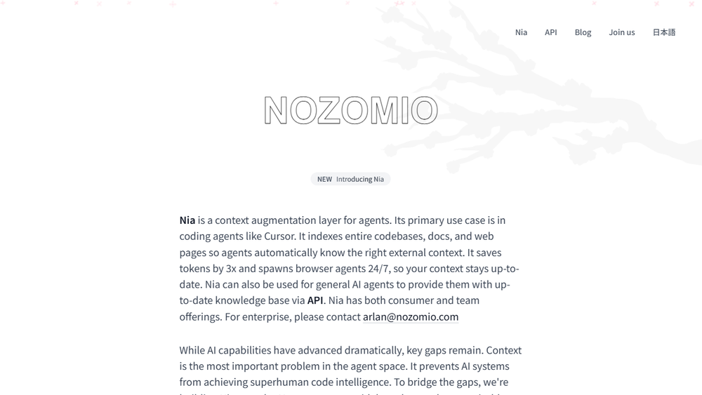 Screenshot of Nozomio Labs