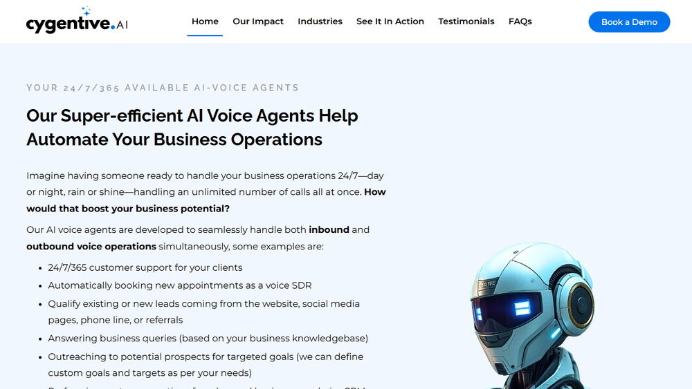 Screenshot of Cygentive AI Voice Agents Screenshot of Cygentive AI Voice Agents