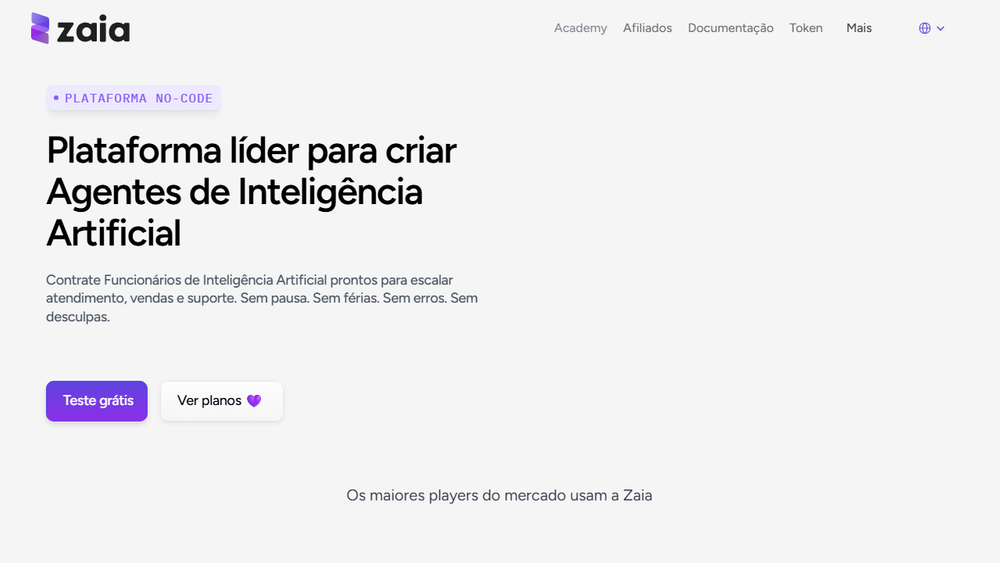 Screenshot of Zaia - AI Employees for Support and Sales