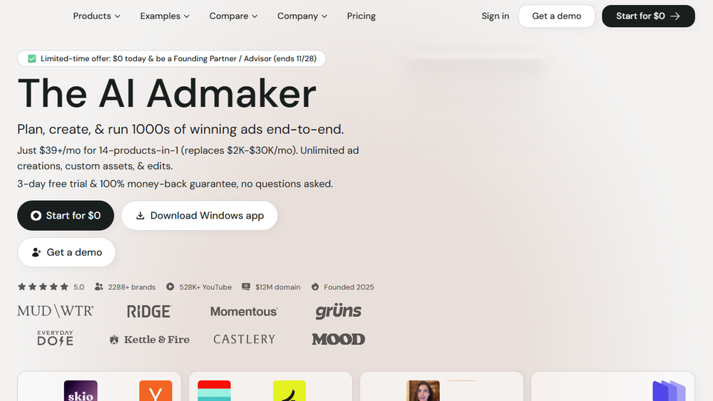 Screenshot of Icon: The AI Admaker