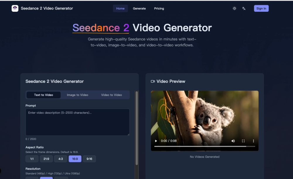 image of Seedance 2 Video Generator image of Seedance 2 Video Generator