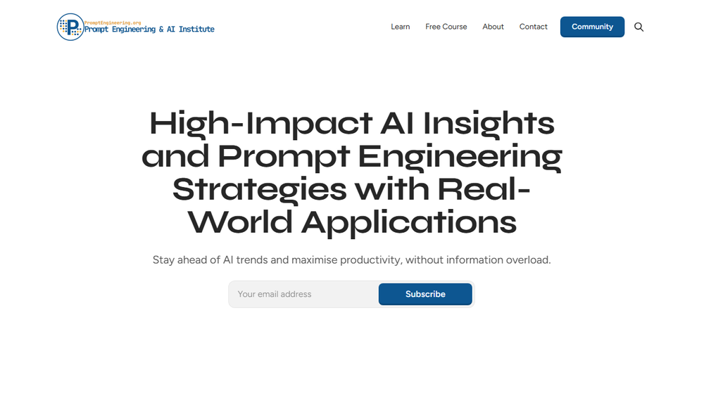 Screenshot of Prompt Engineering Institute Screenshot of Prompt Engineering Institute