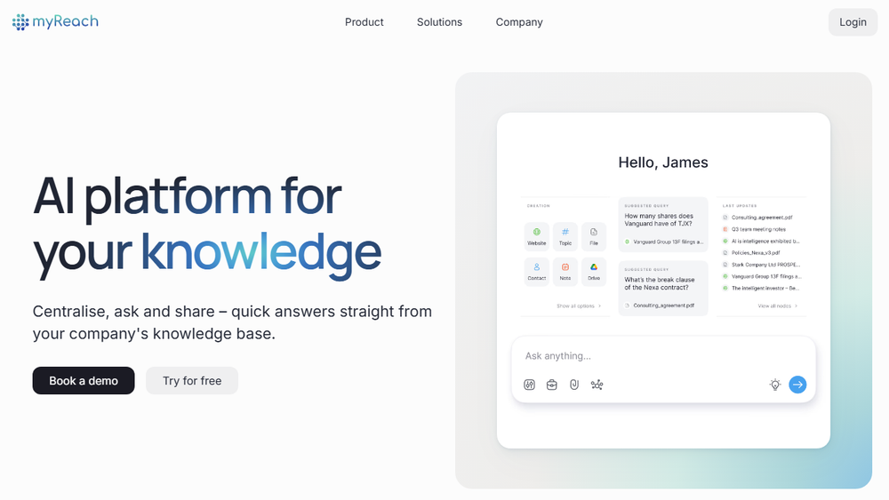 Screenshot of myReach AI Solutions Screenshot of myReach AI Solutions