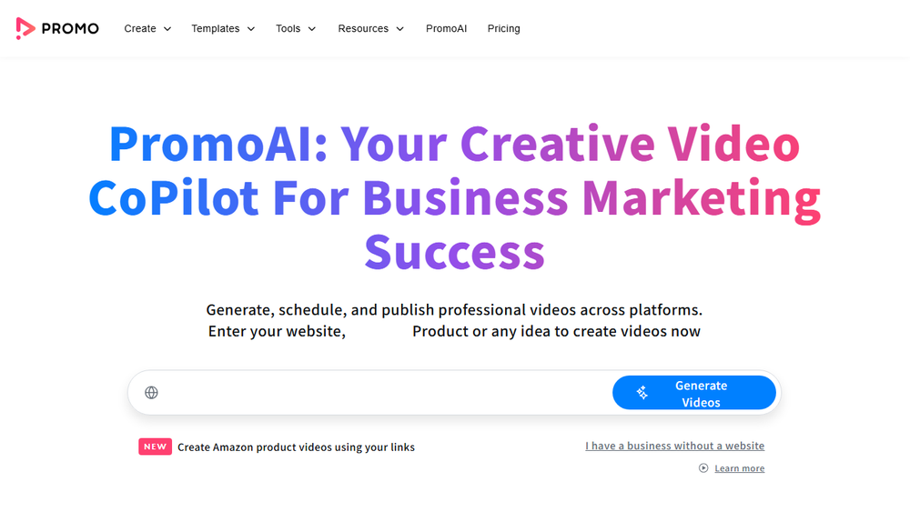 Screenshot of Promo.com AI Video Maker
