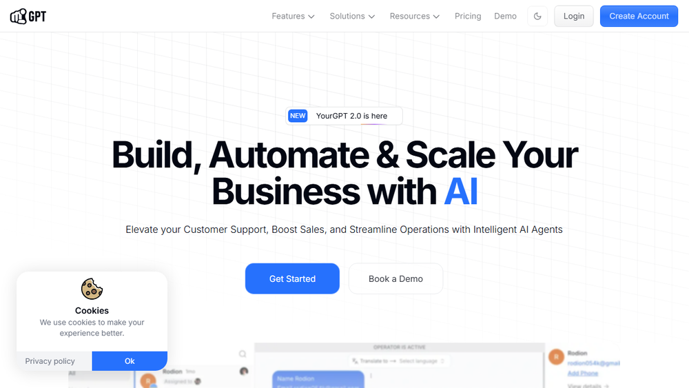 Screenshot of YourGPT AI Platform Screenshot of YourGPT AI Platform