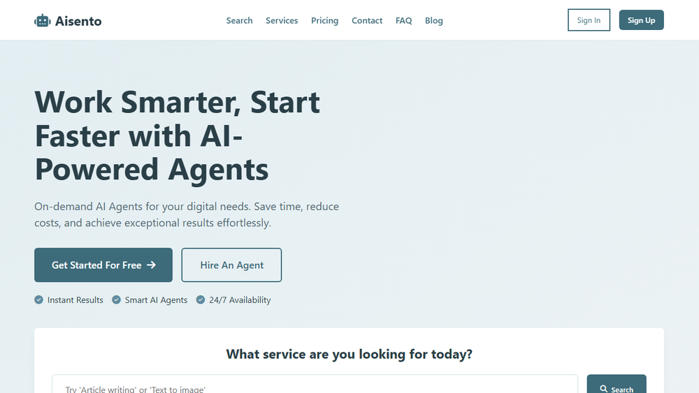 Screenshot of Aisento - AI-Powered Marketplace