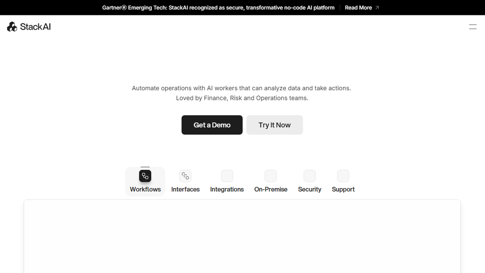 Screenshot of StackAI