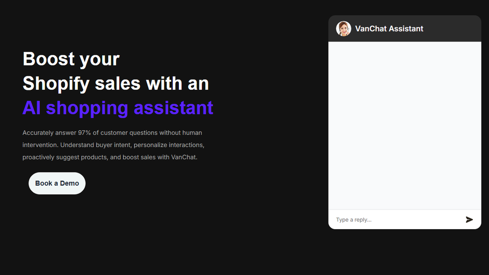 Screenshot of VanChat AI Shopping Assistant