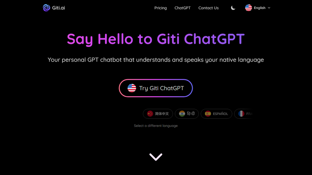 Screenshot of Giti.ai Multilingual ChatGPT