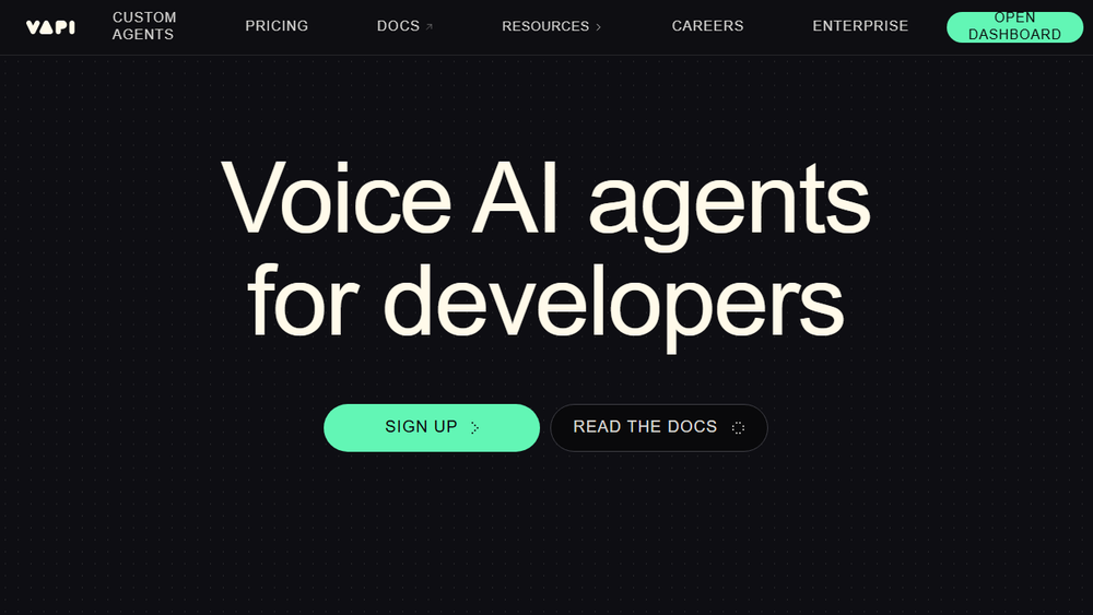 Screenshot of Vapi - Build Advanced Voice AI Agents