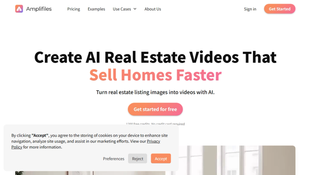 Screenshot of Amplifiles.ai - AI-Powered Real Estate Videos Screenshot of Amplifiles.ai - AI-Powered Real Estate Videos