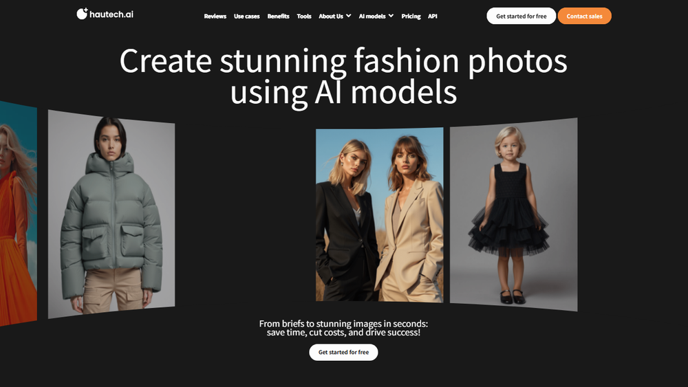 Screenshot of Hautech.AI: AI-Generated Fashion Models