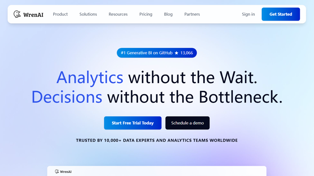 Screenshot of Wren AI Screenshot of Wren AI