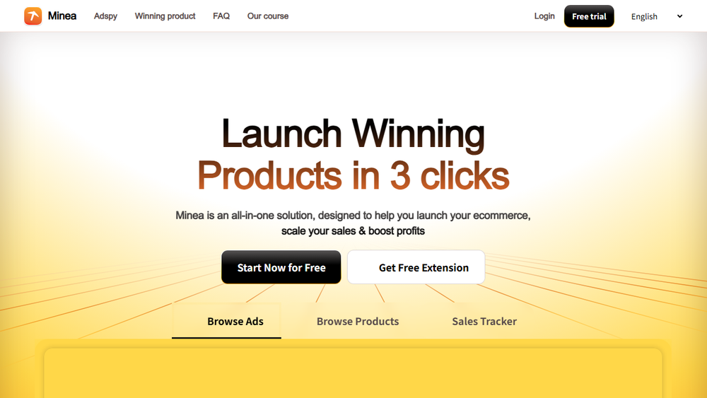 Screenshot of Minea - Adspy for Ecommerce