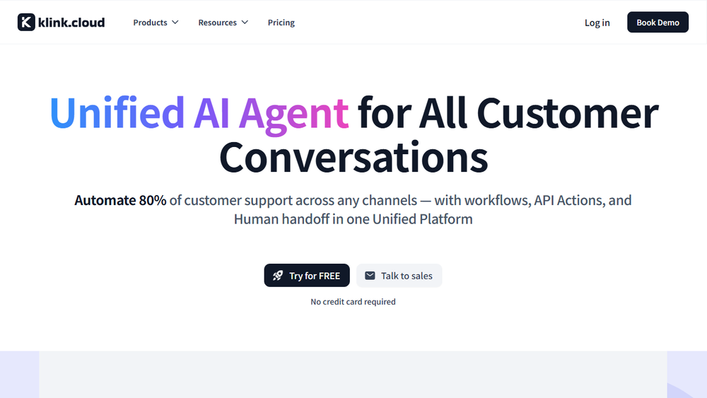 Screenshot of Klink.cloud - Unified CX Platform