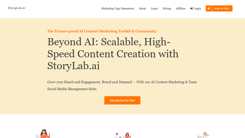 Screenshot of StoryLab.ai: AI Content Creation Toolkit