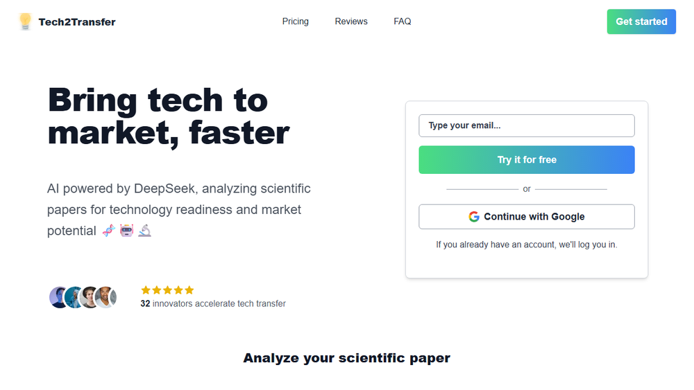 Screenshot of Tech2Transfer Screenshot of Tech2Transfer