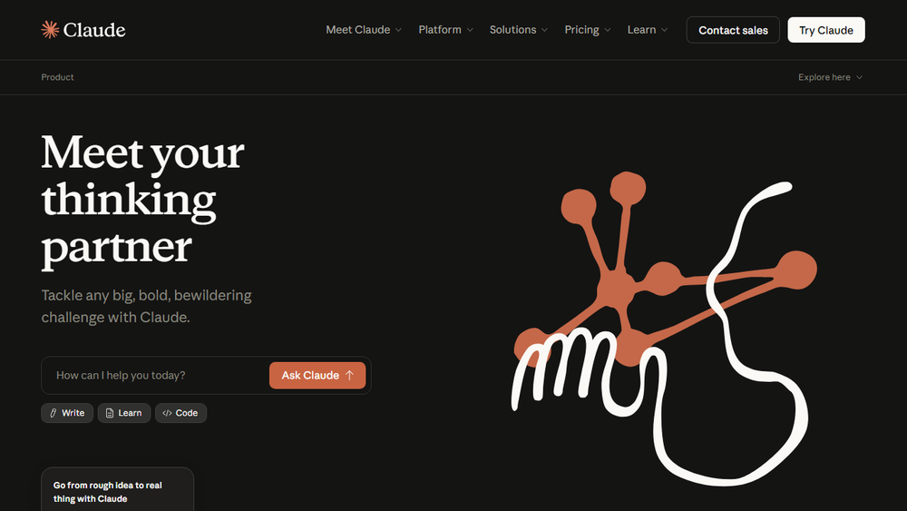 Screenshot of Claude AI