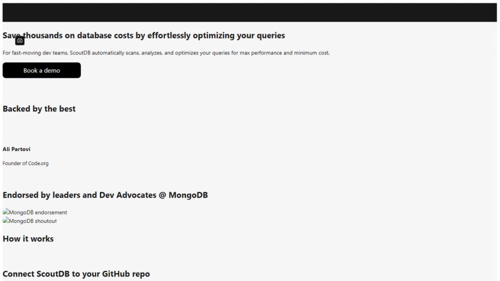 Screenshot of ScoutDB Screenshot of ScoutDB
