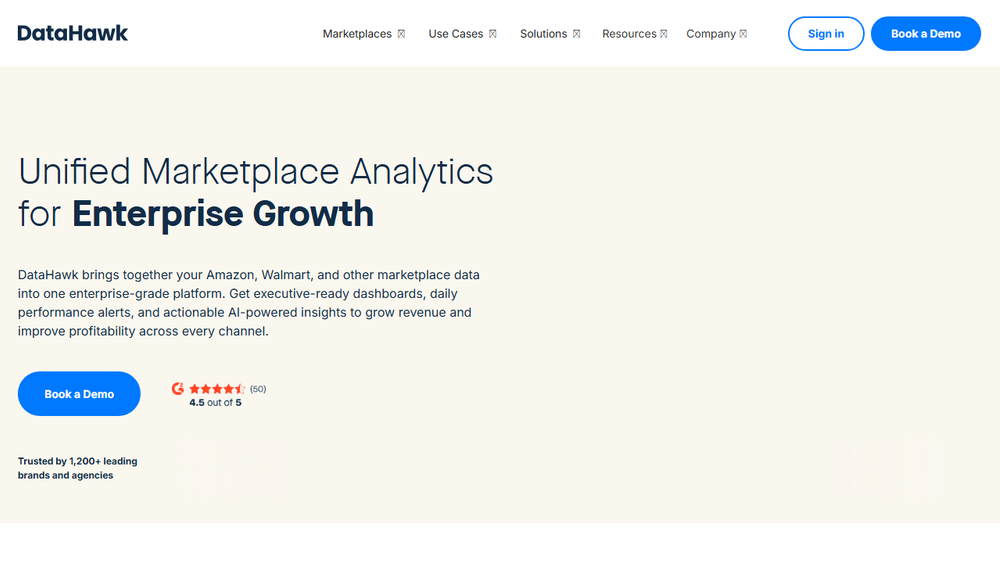 Screenshot of Datahawk: Marketplace Analytics
