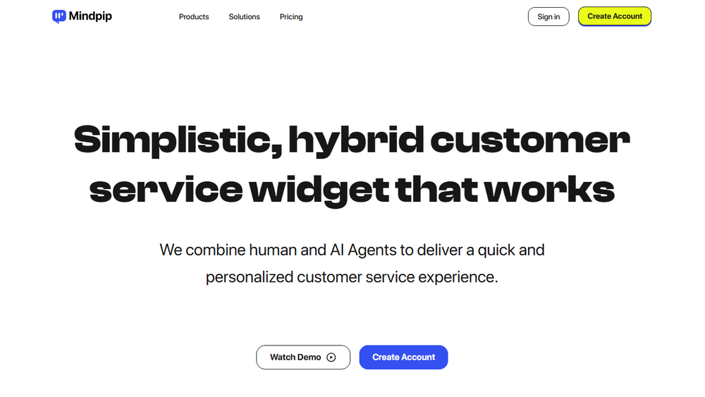 Screenshot of Mindpip - AI-Powered Customer Service Solution