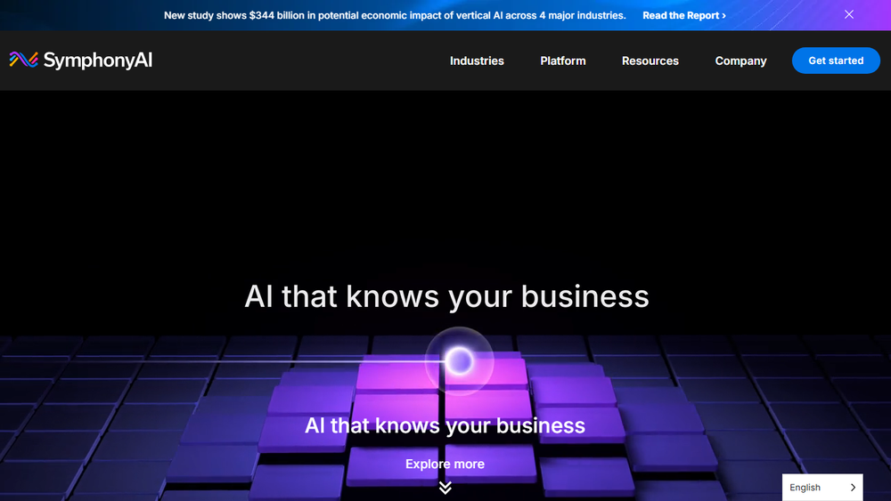Screenshot of SymphonyAI - AI Applications for Business