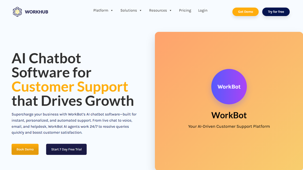 Screenshot of WorkBot - AI Chatbot Software Screenshot of WorkBot - AI Chatbot Software