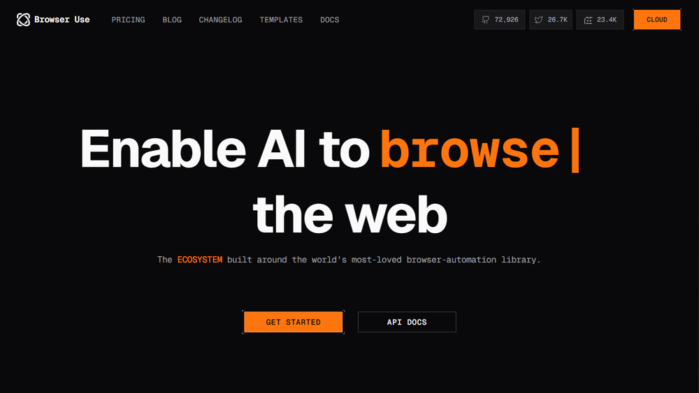 Screenshot of Browser Use - AI Browser Agent