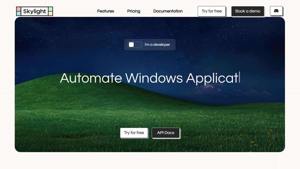 Screenshot of Skylight: AI Agents for Windows Screenshot of Skylight: AI Agents for Windows