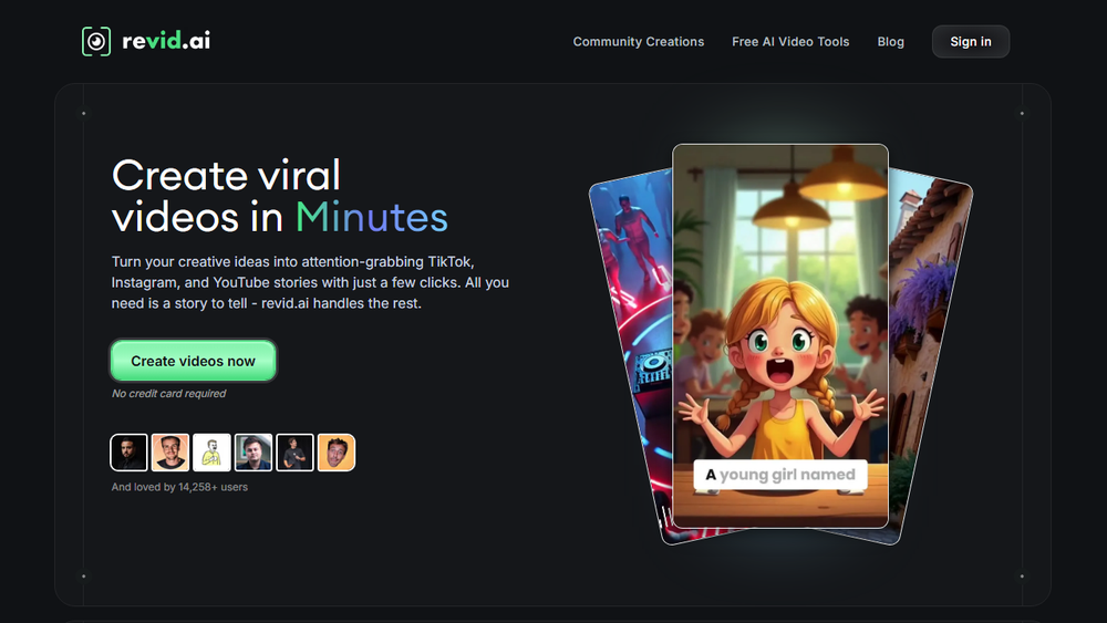 Screenshot of Revid AI - AI Video Generator