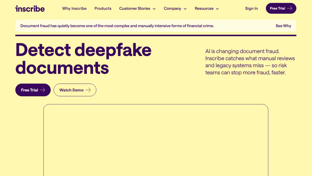 Screenshot of Inscribe: AI-Powered Document Fraud Detection