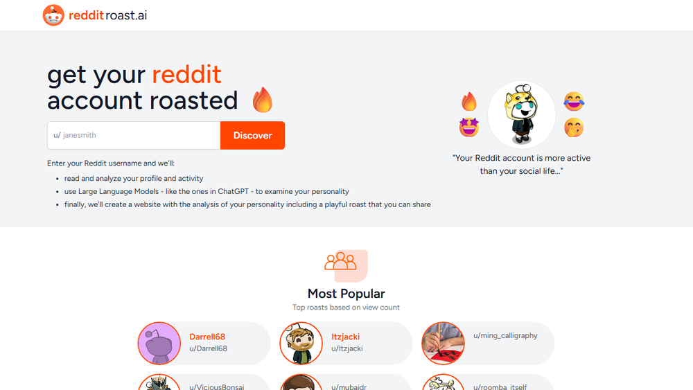 Screenshot of Reddit Personality - AI Agent Screenshot of Reddit Personality - AI Agent