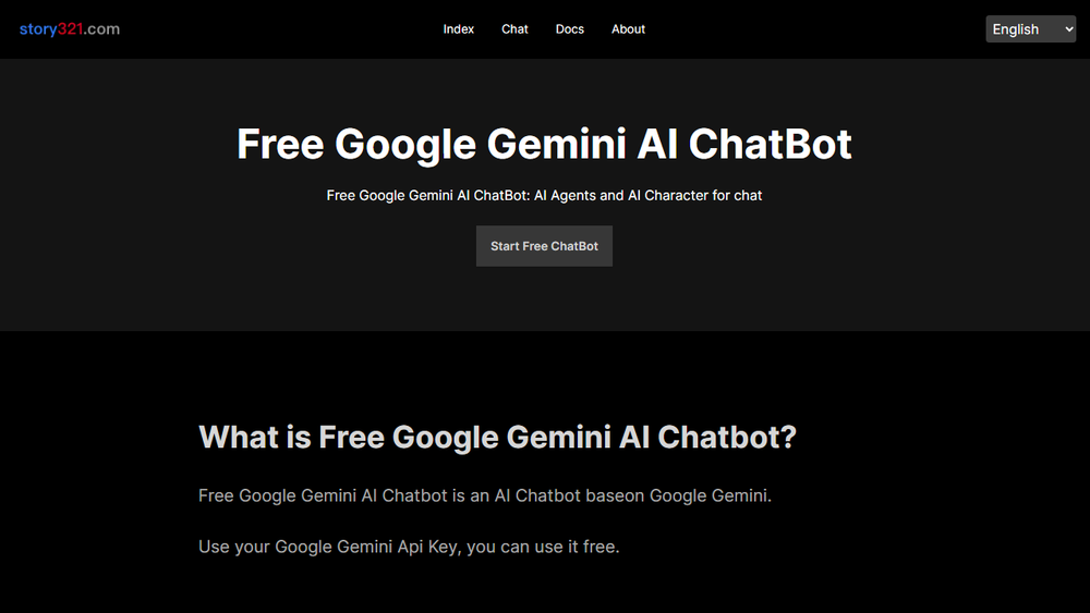 Screenshot of Free Google Gemini AI ChatBot