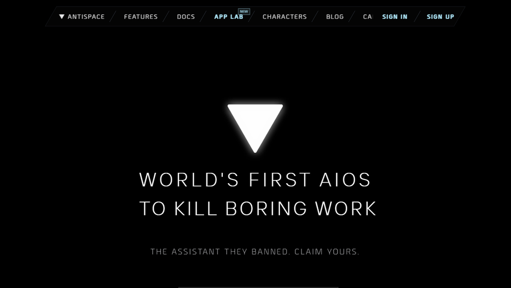 Screenshot of Antispace: Artificially Intelligent Operating System