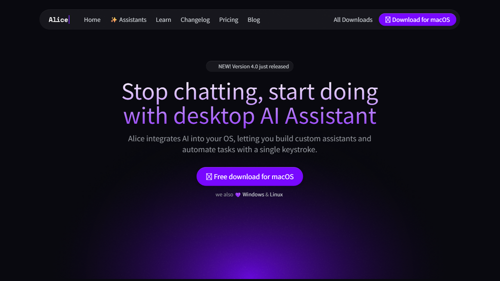Screenshot of Alice - Personal AI Assistant App