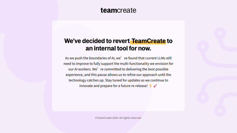 Screenshot of TeamCreate AI Screenshot of TeamCreate AI
